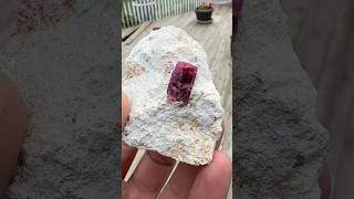 Large Red Beryl crystal in Rhyolite from Wah Wah Mtns Utah aka Bixbite or Red Emerald [upl. by Spracklen]