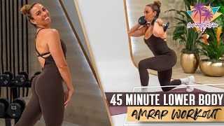 45 Minute Legs and Glutes AMRAP Workout ALLLEVELS LOWER BODY PUSH  STF Day 18 [upl. by Scoville162]