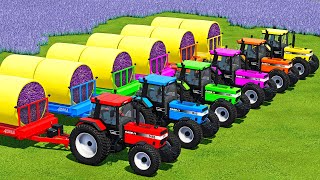 HARVESTING LAVENDER MAKE BALES amp TRANSPORTING WITH CASE TRACTORS  Farming Simulator 22 [upl. by Oremor]