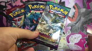 Opening AMIGENTO Kollektion Box SM4 AUFZIEHEN DER STURMRÖTE Booster Packs deutsch [upl. by Arhoz]