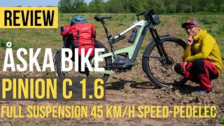 REVIEW ÅSKA BIKE  PINION FULL SUSPENSION 45 KMH SPEEDPEDELEC [upl. by Aralomo]