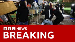 UCLA California university calls in police after violence at proPalestinian protest  BBC News [upl. by Drew455]