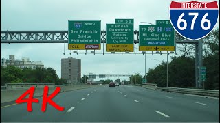 ⁴ᴷ Interstate 676NorthSouth Freeway Camden NJ northbound 4K VIDEO [upl. by Robison892]