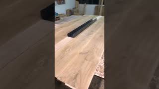 Layout of Oak veneer table for a boardroom Rough sawn finish and central console for cabling [upl. by Ailehs]