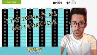 NAMING ALL GEN 1 POKEMON Sporcle original 151 Pokémon Quiz [upl. by Moersch]