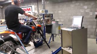 VHM testing KTM SX85 2013 on dyno at own test facility [upl. by Lednic644]