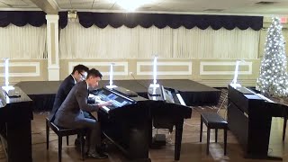 Ukrainian Bell Carol arr HeydeTedesco  4 hands piano duet  2018 Christmas concert [upl. by Odicalp]