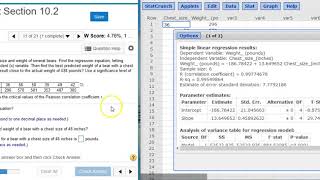 Finding the regression equation and best predicted value for bear chest size [upl. by Silverts]