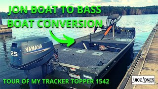 JON BOAT TO BASS BOAT CONVERSION TRACKER TOPPER 1542 [upl. by Lindly]