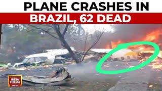 Plane Crashes in Brazil 62 Dead Investigation Underway  International News [upl. by Yraeg]