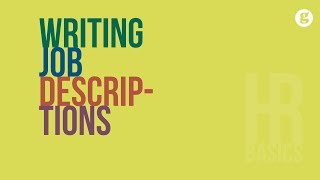 HR Basics Writing Job Descriptions [upl. by Alberic437]