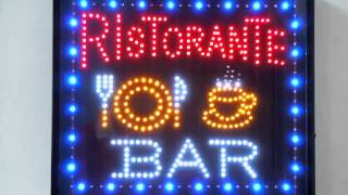 Insegna a LED in movimento Ristorante Bar [upl. by Ellett]