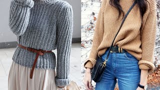 Knit Sweaters For Women  20 Style Tips On How To Wear Knit Sweaters This Winter [upl. by Franciskus]