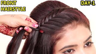 Most Beautiful Front Hairstyle for Girls  Front hairstyle  Easy party hairstyle  hair style girls [upl. by Moseley344]