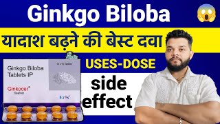 Medicine For Memory Boost  Ginkgo Biloba BenefitsUsesDose amp Side Effects In Hindi [upl. by Aisatana]