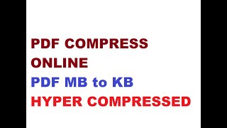 HOW TO COMPRESS PDF FILE l hyper compressor online l [upl. by Esilram]