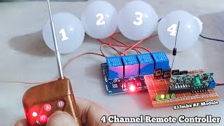 Remote controller 4 Channel RF 433mhz Module  Relay module [upl. by Ime]