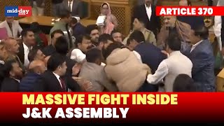 Article 370 Massive fight inside JampK Assembly over Article 370 poster [upl. by Hoy]