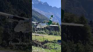 Lukla airport landing view  The most dangerous airport in the world shorts [upl. by Aihsikal]