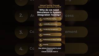 Why do we need Simulators in System Integration Testing Manual Testing Interview Questions 17 [upl. by Renferd]