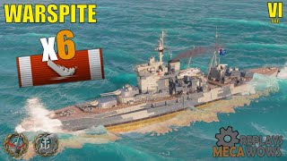 Warspite 6 Kills amp 84k Damage  World of Warships Gameplay [upl. by Mallina]