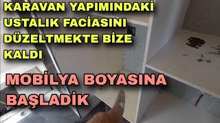 KARAVAN YAPIMI PART 3 MOBILYALARI SİL BAŞTAN YAPIYORUZ [upl. by Shirlee]