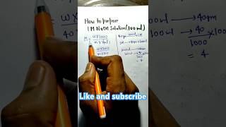 How to prepare 1M NaOH  Preparation of molar solution 1Molar NaOH pharmacy viralvideo reels [upl. by Lizette355]