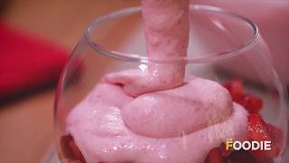 Strawberry Mousse  Easy NO COOKING Valentines Day Recipe  Dessert Recipe  The Foodie [upl. by Limaj83]