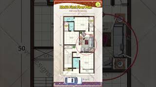 27×50 house plan with car porch first floor plan 27 by 50houseplan houseplanhousedesign [upl. by Hollerman]