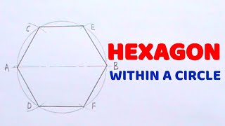 HOW TO DRAW A HEXAGON WITHIN A CIRCLE WHEN GIVEN THE LENGTH OF SIDE  Technical drawing [upl. by Bliss]