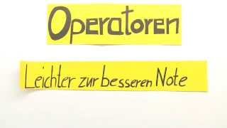 Was sind Operatoren  Deutsch  Methoden [upl. by Nawek]