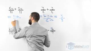 Maths Online  Addition amp Subtraction Of Algebraic Fractions with common denominators [upl. by Shimberg]