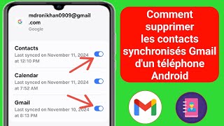 Comment supprimer les contacts synchronisés Gmail dun téléphone Android nouvelle mise à jour [upl. by Kamila]