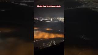 Pilots view from cockpit while landing in night sanmilindia subscribers ytshorts nightshooting [upl. by Tiny754]