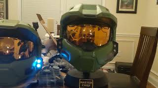 HALO Master Chief helmet by Disguise upgraded with lights and detail vs GameStop exclusive [upl. by Adnilem]