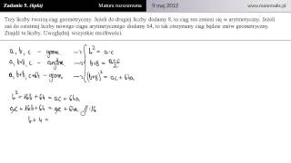 Matura rozszerzona z matematyki  9 maja 2012  zadanie 5 [upl. by Trace]