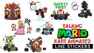 Mario Kart Animated Stickers  Line Sticker Showcase [upl. by Ramuk989]