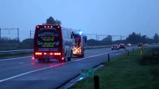 Ovd zuid brandweer Joure en brandweer Heerenveen onderweg zeer grote brand Leeuwarden [upl. by Einallem]