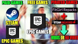 FREE GAMES VS PIRATED GAMES VS PAID GAMES  ZX EHSAN YT  paidgames steam steamunlocked gaming [upl. by Charleton]