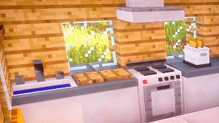 MINECRAFT CONSTRUYENDO UNA COCINA REALISTA  Tutorial Mod [upl. by Ardnuasak808]