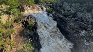 Kayaking High Water Great Falls  Bridge Channel Personal First Descent PFD [upl. by Hillhouse419]