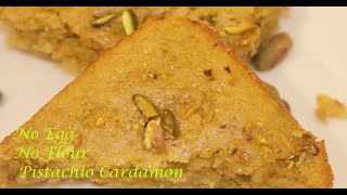 Pistachio Cardamom Cake without eggs amp flour  Eggless Cake Recipes [upl. by Mcmath]