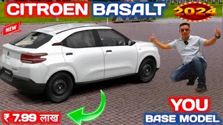 CITROEN BASALT BASE MODEL REVIEW  CITROEN BASALT YOU BASE MODEL  CITROEN BASALT NarrusAutovlogs [upl. by Aylad]