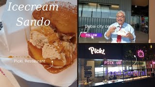 Salted caramel Icecream Sando at Pickl in Deira city center Food central [upl. by Yrok]