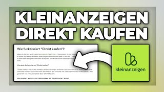 Kleinanzeigen direkt kaufen  sofort bezahlen Tutorial [upl. by Dlanor710]