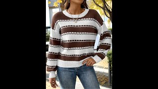 2024 autumn winter pullover sweater for women outwear knitted streetwear with full sleeve tops [upl. by Eislek104]