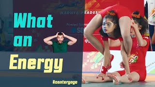 Thrilling Artistic Pair Yoga in Khelo India Youth Games 2022  ContorYoga [upl. by Ahsimit]