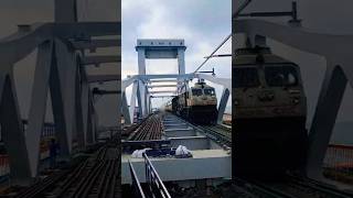 90 km speed on new pamban bridge train newpambanbridge rameswaramisland [upl. by Anawot]