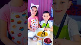 Children make delicious cherry and white chocolate cake shorts food viral kids trending viral [upl. by Homans]