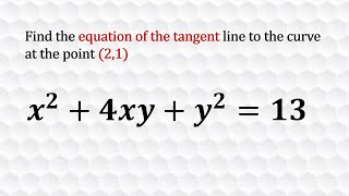 Equation of the tangent to a hyperbola [upl. by Bekah212]